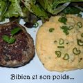 Hamburger de boeuf à la coriandre et polenta crémeuse