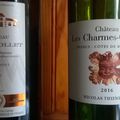 Blaye-Côtes de Bordeaux : Montfollet vieilles vignes 2016, et Francs-Côtes de Bordeaux : Les Charmes Godard rouge 2016