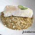 DOS DE CABILLAUD ET RISOTTO AU PESTO