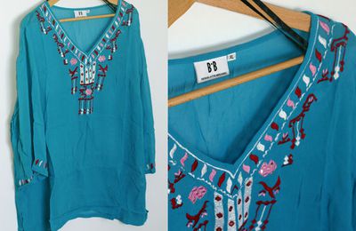 H&M BiB top voile turquoise inspiration indienne
