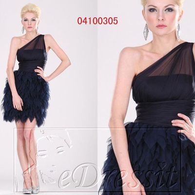 eDressit Robe de cocktail en mousseline de soie avec tulle asymétrique 04100305