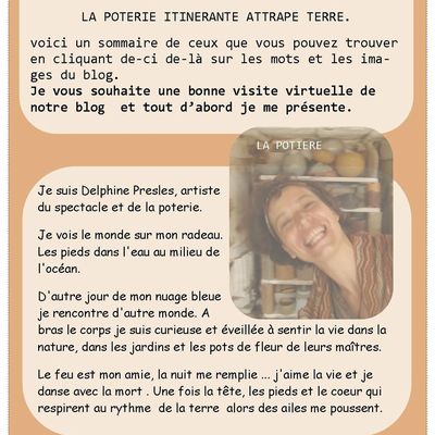ENTREZ - C'est parti pour une visite virtuelle du Blog de la Poterie Itinérante Attrape Terre.