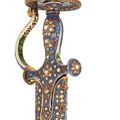 A gemset and enamelled gold sword (tulwar) hilt, made for the Raja of Nabha State, North India, second half 19th century