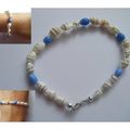 Bracelet coquillages perles bleu #40 