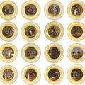 Twenty-four Berlin (K.P.M.) porcelain plates painted with scenes from Goethe's Faust, circa 1821