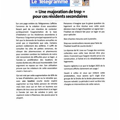 PLOEMEUR, LOGEMENTS, IL EN FAUT PLUS  POUR TOUS