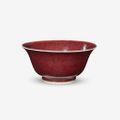 A Chinese 'langyao' red-glazed bowl, Qing dynasty, Kangxi period 