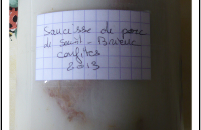 Saucisse de porc confite