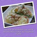 Salade de pommes de terre au saumon fumé et chou-fleur 