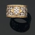 Buccellati. Bague anneau or jaune et gris