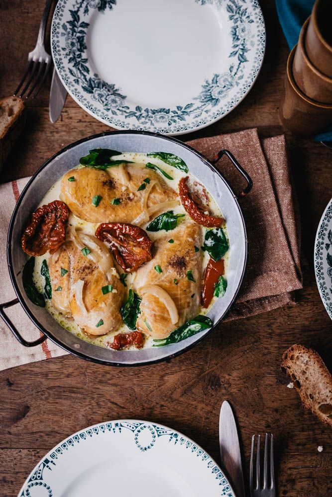 marrye me chicken, poulet, recette de saint valentin, facile, creme fraiche, tomates séchées, basilic