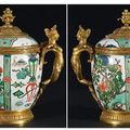 Paire de coupes couvertes "Aux Sirènes". Chine, époque Kangxi (1662-1722) & Paris, début du XVIIIe siècle 