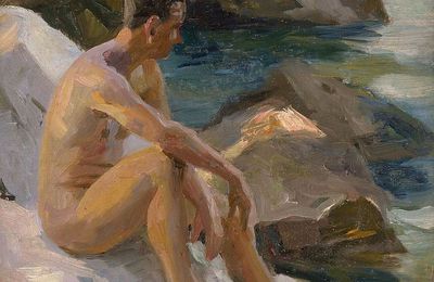 "Jeune homme sur la côte rocheuse de Capri", de Hugo Vogel (1855-1934)