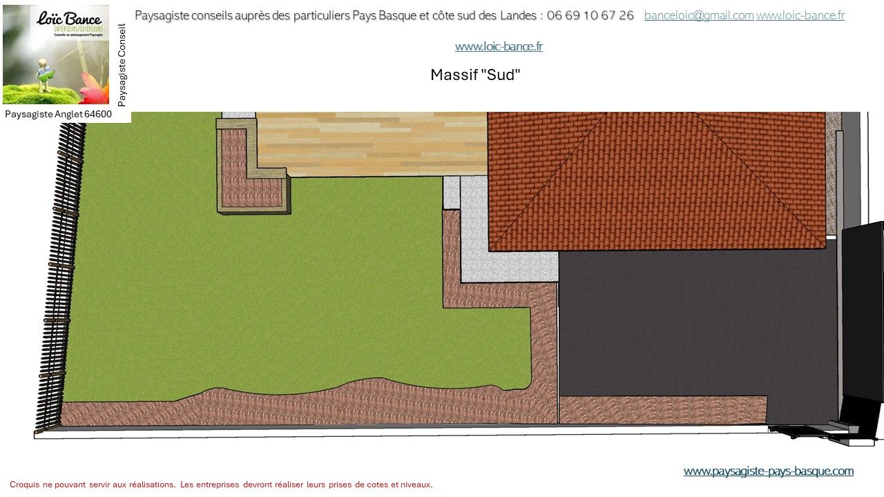 Paysagiste Anglet, Paysagiste conseils aux particuliers, dessiner les massifs.
