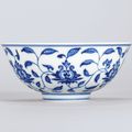 An exceptional blue and white Indian lotus ‘Palace’ bowl, Chenghua six-character mark and of the period (1465-1487)