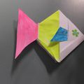 une grenouille et un poisson en origami 
