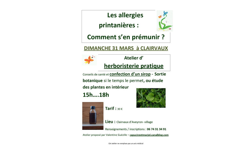 Prochaines balades botaniques et ateliers