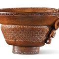 An archaistic rhinoceros horn libation cup, 17th century