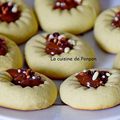 Biscuit au presse-agrumes à la crème de pistache et son coeur à la confiture de lait cacao et noisettes