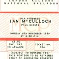 Ian McCulloch - Lundi 6 Novembre 1989 - Kilburn National Ballroom (Londres)