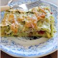 Gratin de ravioles du Daupiné aux courgettes & pancetta
