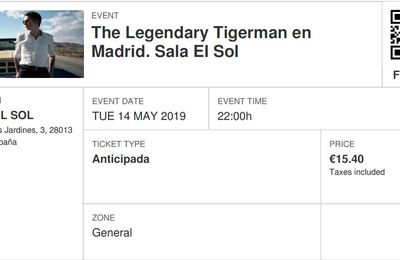 The Legendary Tigerman - Mardi 14 Mai 2019 - Sala El Sol (Madrid)