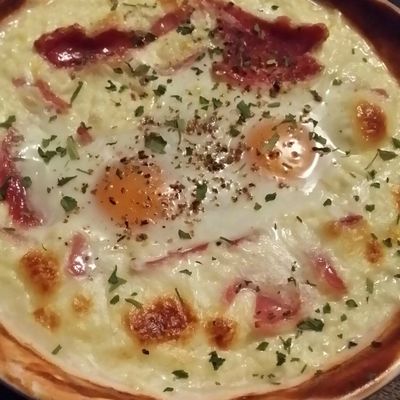 Oeufs cocotte crème Saint Nectaire.
