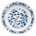 A blue and white 'Zhangzhou' 'deer' dish, Ming dynasty, late 16th century