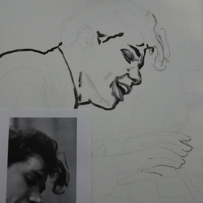 En cours de processus: reproduction/portrait du pianiste Glenn Gould