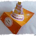 cARTe pop-up : un gâteau d'anniversaire haut en couleurs !