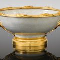 A gilt-bronze mounted Chinese celadon porcelain bowl, the mounts in Régence style, 19th century, signed Henry Dasson