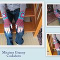 Mitaines granny au crochet portées