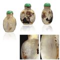An unusual carved agate snuff bottle. Suzhou, 1740-1860 