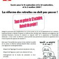 # La réforme des retraites ne doit pas passer! Tous en grève le 12 octobre, Retrait du projet!