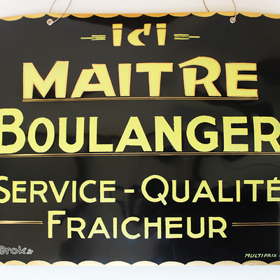 Vintage ... Pancarte MAITRE BOULANGER * Commerce