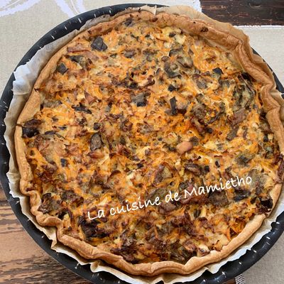 quiche au reste de poulet et légumes