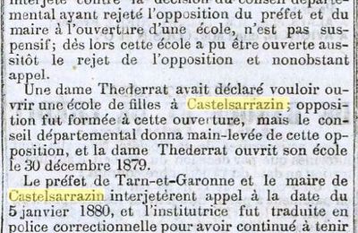 Un école religieuse à Castelsarrasin 1880