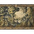 Tapisserie fine d'Aubusson en laine et soie. Début du XVIIIème siècle