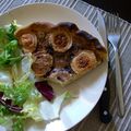 Tarte au fromage de chévre et lardons 