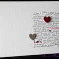 Carte de St Valentin sobre et épurée avec amour dans toutes les langues