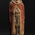A painted pottery figure of a guardian, Wei Dynasty (386-550 AD)