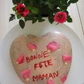 Gâteau coeur à la rose pour la fête des Maman