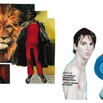 tableau de l'homme : "The Emancipation Tracksuit" , 2019 (collage)