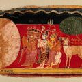 "Four Gods and the Earth Cow Pray for the Assistance of Vishnu", ca. 1520–30, India