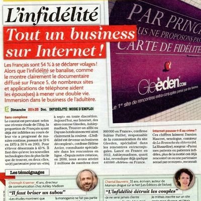 Emission sur le sujet de l'infidélité/les sites de rencontres