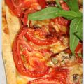 Tarte fine estragon, tomates et gorgonzola.