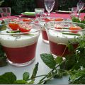 Panna Cotta tomates mozza, etc...