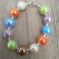 Bracelet en perles de céramique multicolores