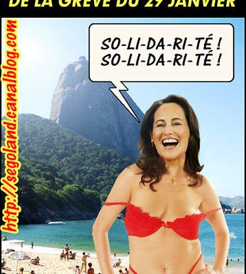 Belem : Ségolène Royal défile, par solidarité avec les grévistes du 29 janvier