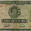Anciens billet de Banque du pérou
